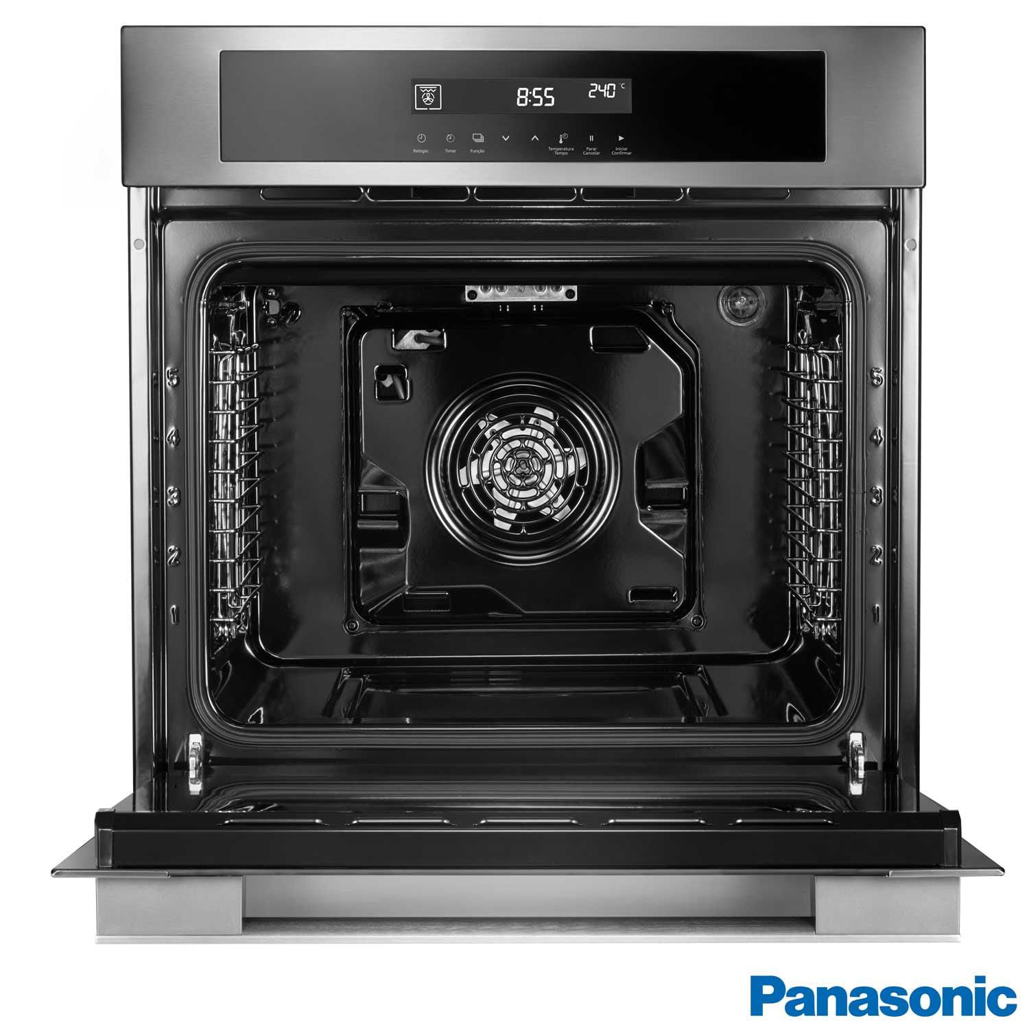 Forno Elétrico de Embutir Panasonic com 80 Litros de Capacidade, Grill e Painel Easy touch Aço - HL-CX668SRPK