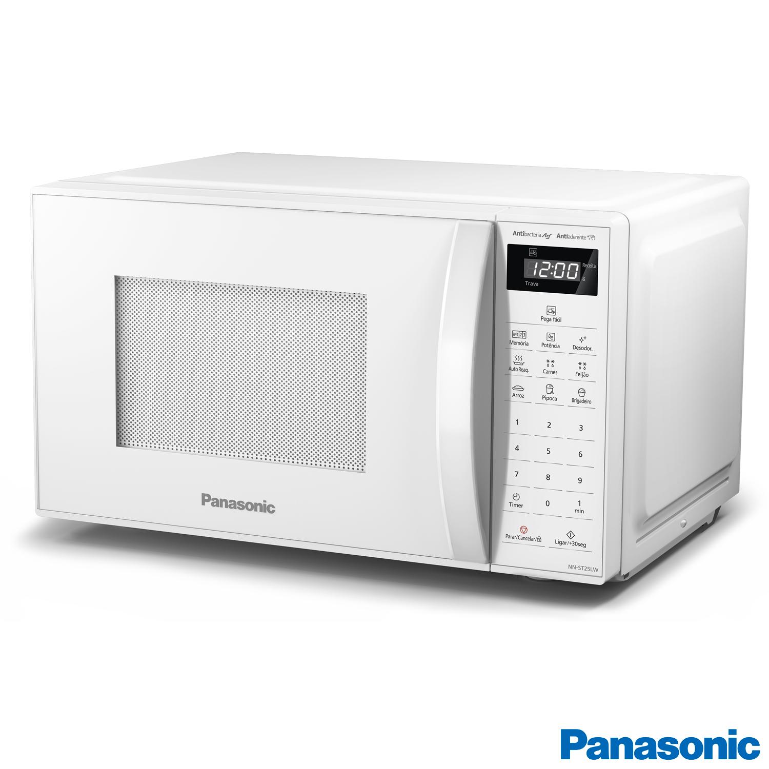 Micro-ondas de Mesa Panasonic com 21 Litros de Capacidade Branco - NN-ST25LWRU