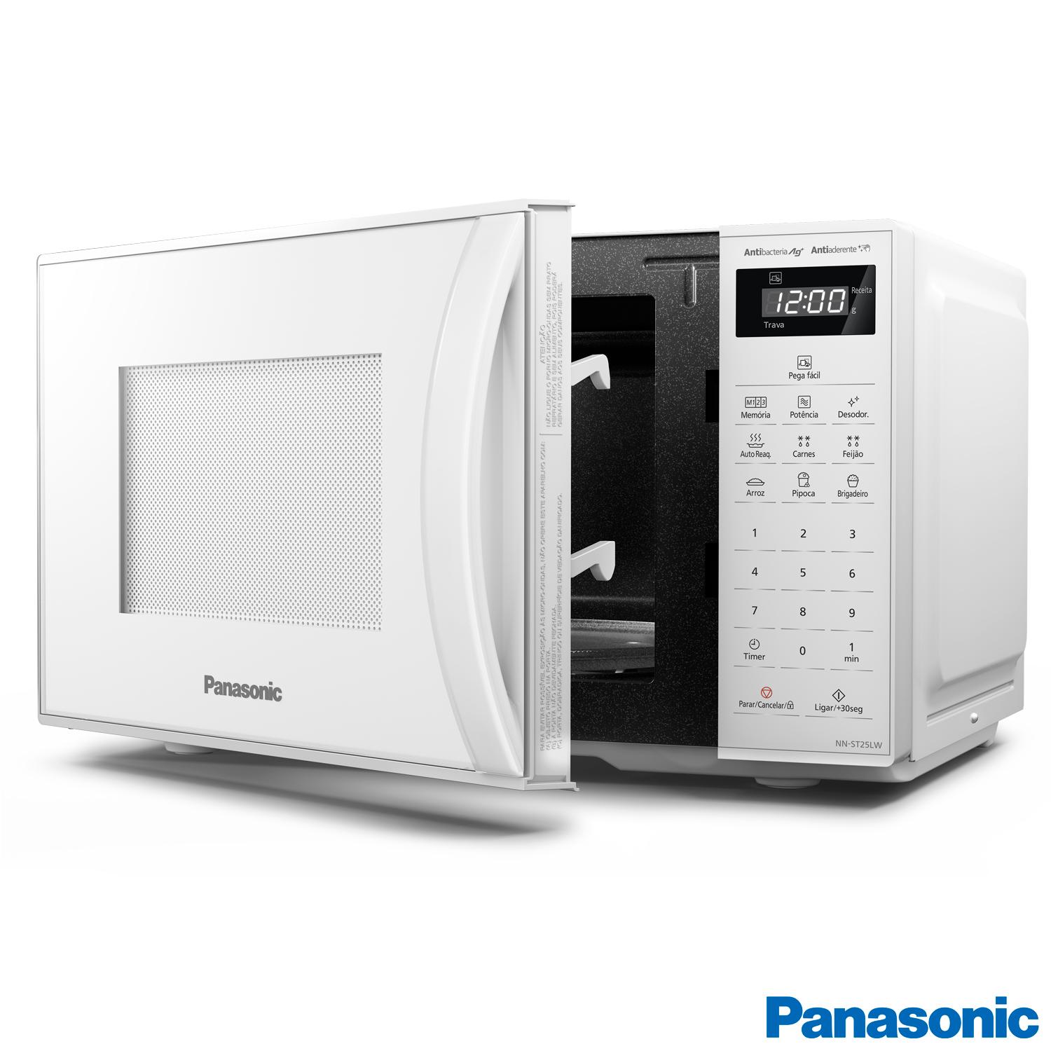 Micro-ondas de Mesa Panasonic com 21 Litros de Capacidade Branco - NN-ST25LWRU