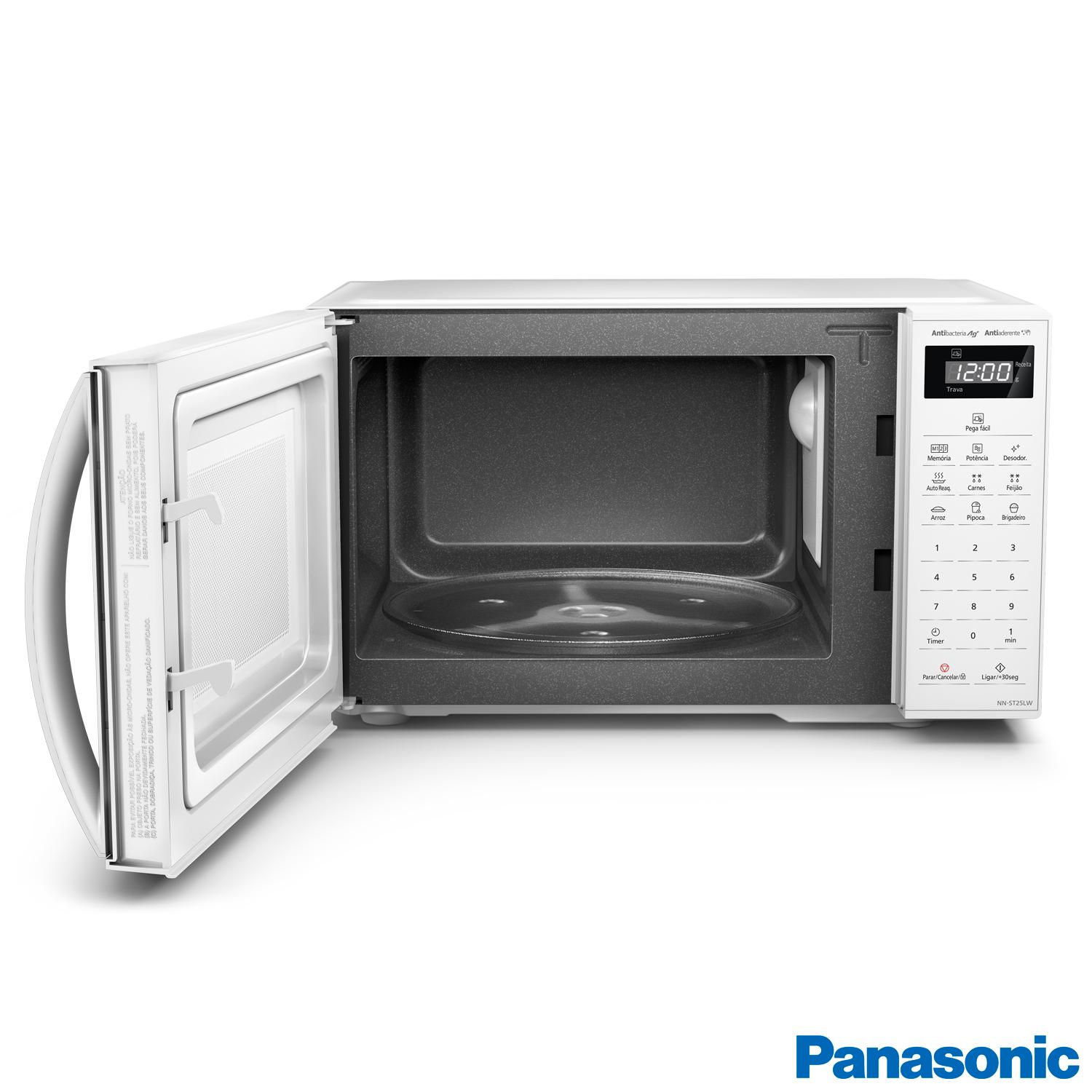 Micro-ondas de Mesa Panasonic com 21 Litros de Capacidade Branco - NN-ST25LWRU