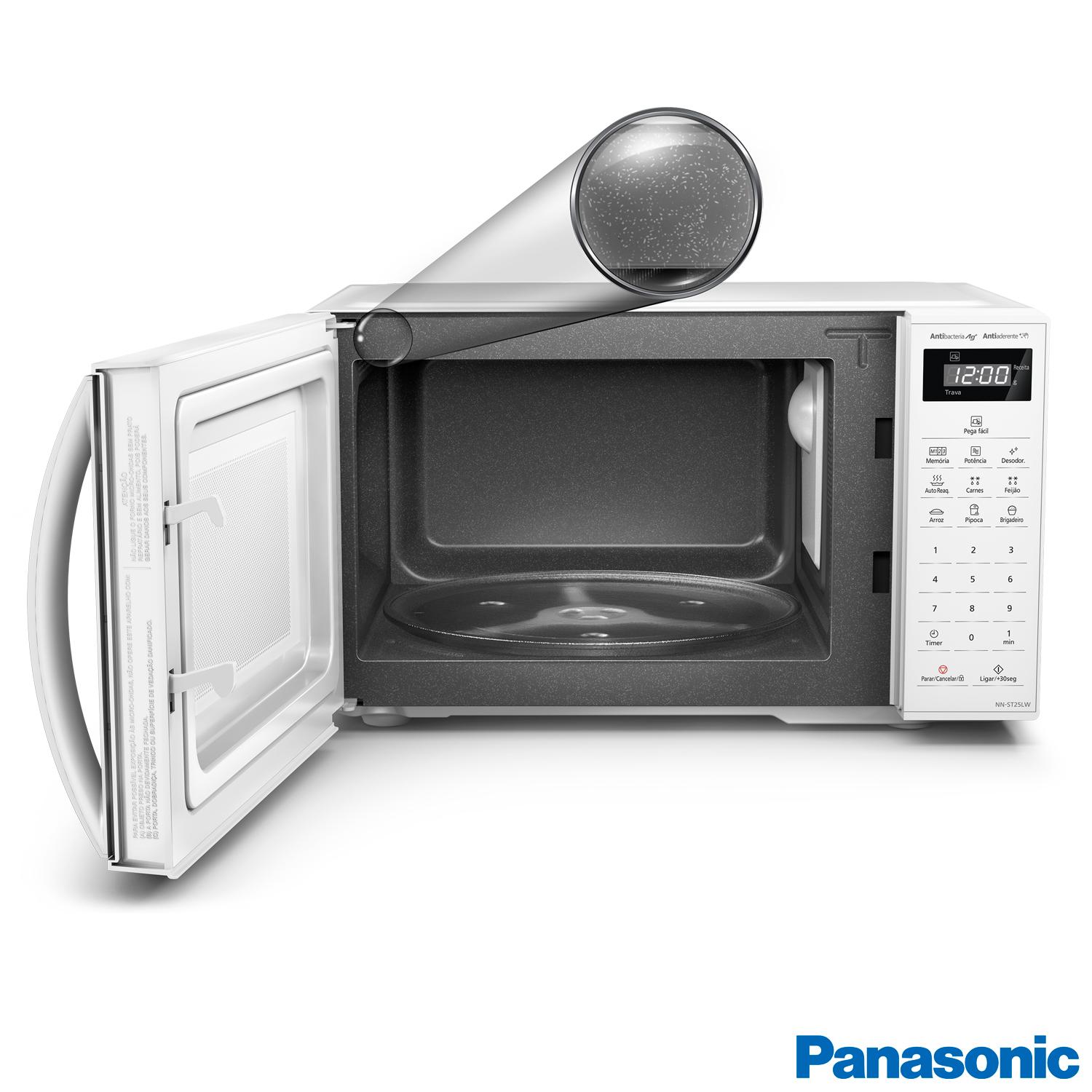 Micro-ondas de Mesa Panasonic com 21 Litros de Capacidade Branco - NN-ST25LWRU
