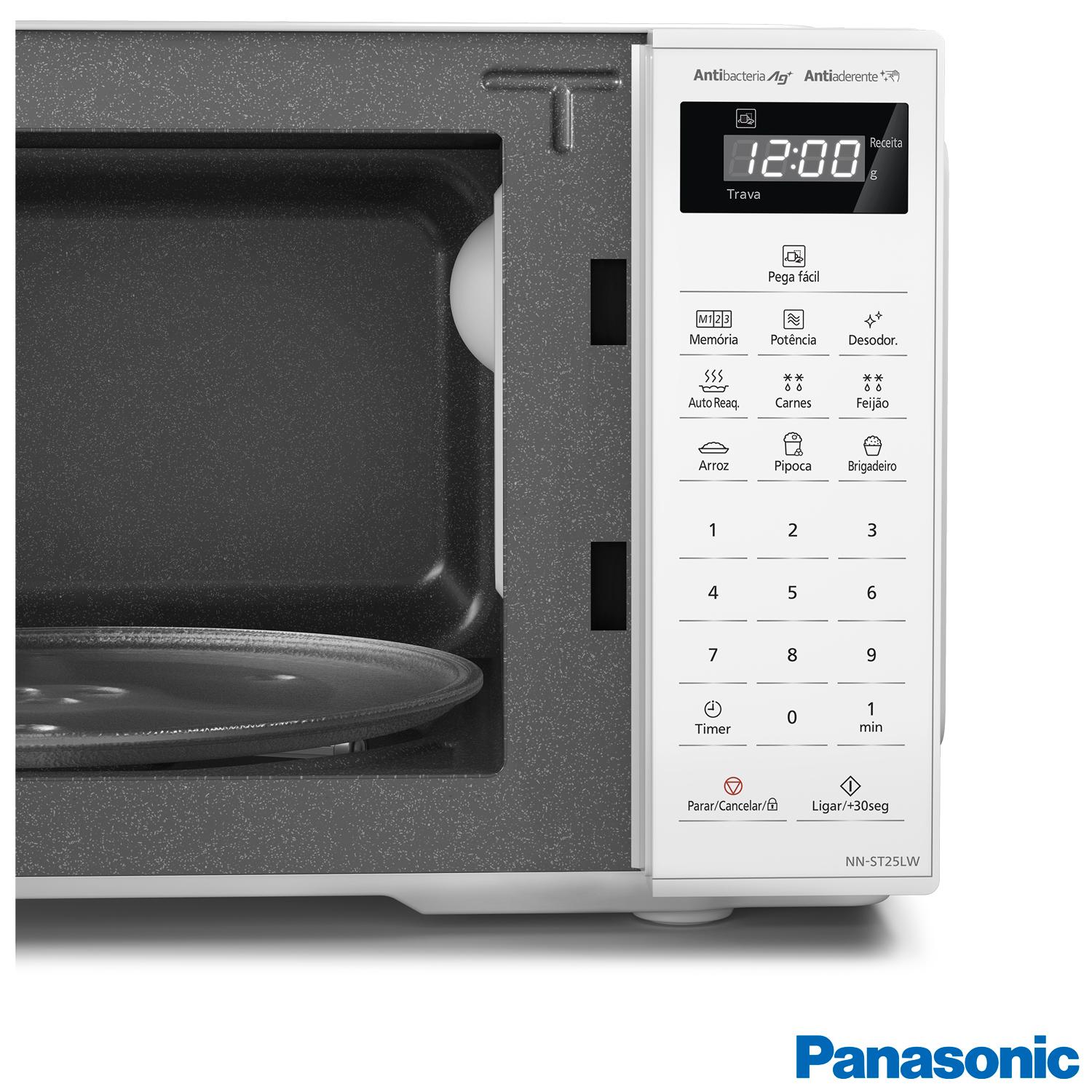 Micro-ondas de Mesa Panasonic com 21 Litros de Capacidade Branco - NN-ST25LWRU