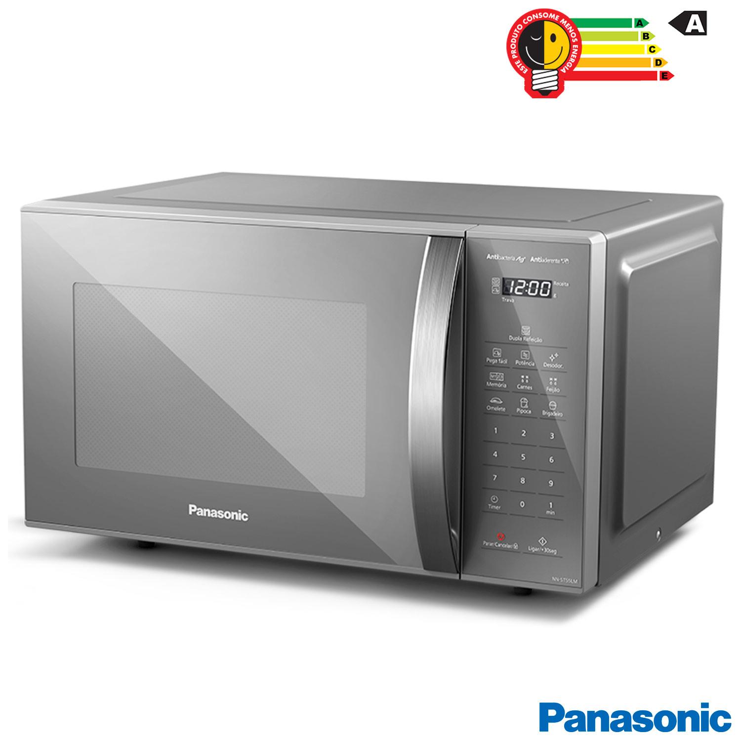 Micro-ondas de Mesa Panasonic com 27 Litros de Capacidade Prata - NN-ST55LMRUN