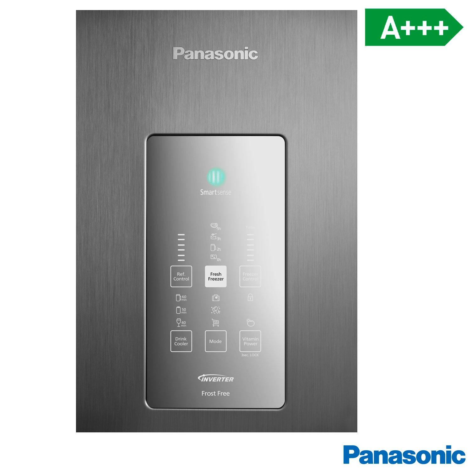 Refrigerador Bottom Freezer Inverter Panasonic de 02 Portas Frost Free com 480 Litros Aço Escovado - NR-BB71PVFX