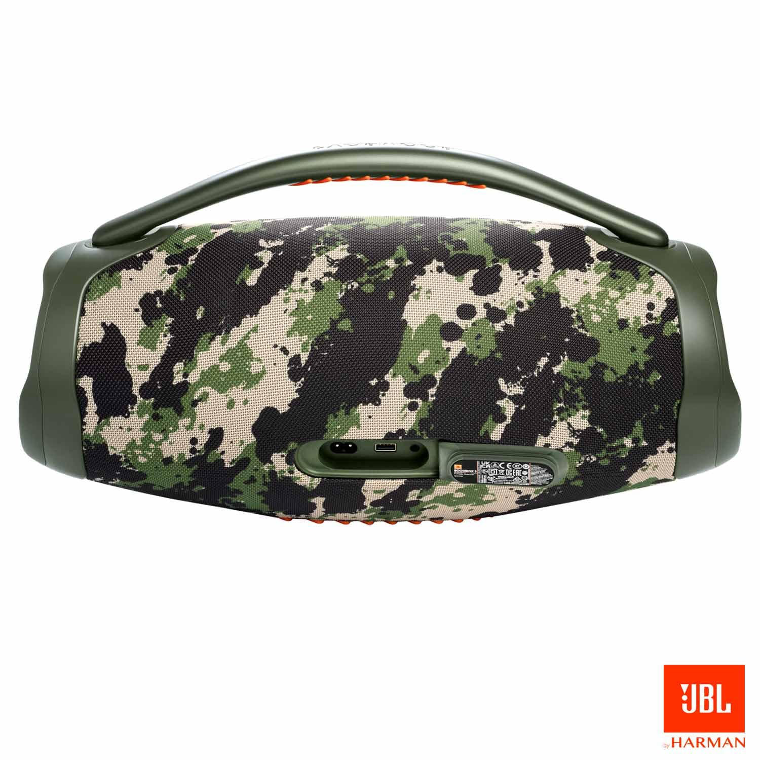 Caixa De Som Bluetooth JBL Boombox 3 Camuflada Até 24h de Reprodução IP67 À Prova d´água 130W