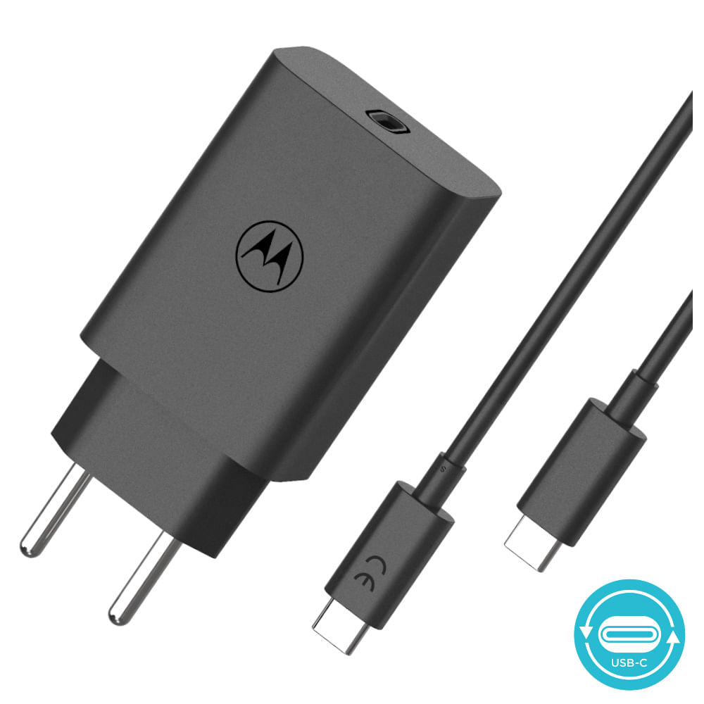 Carregador de Parede Turbo Power 68W com Cabo USB-C - Motorola