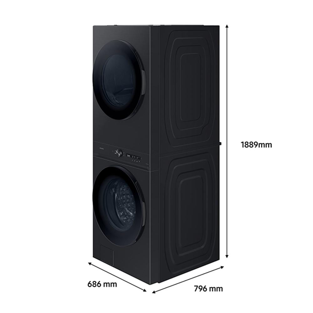 Lava & Seca 17 Kg Samsung Bespoke AI Laundry Hub, Ecobubble, Black, 25 Programas de Lavagem - WH17DB