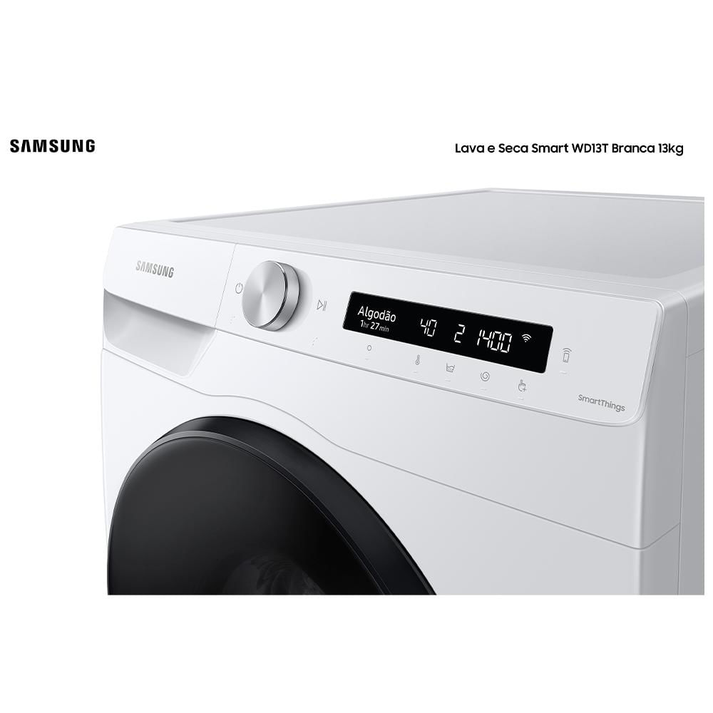 Lava e Seca 13 Kg Samsung Eco Bubble Branca com 25 Programas de Lavagem - WD13T504DBW