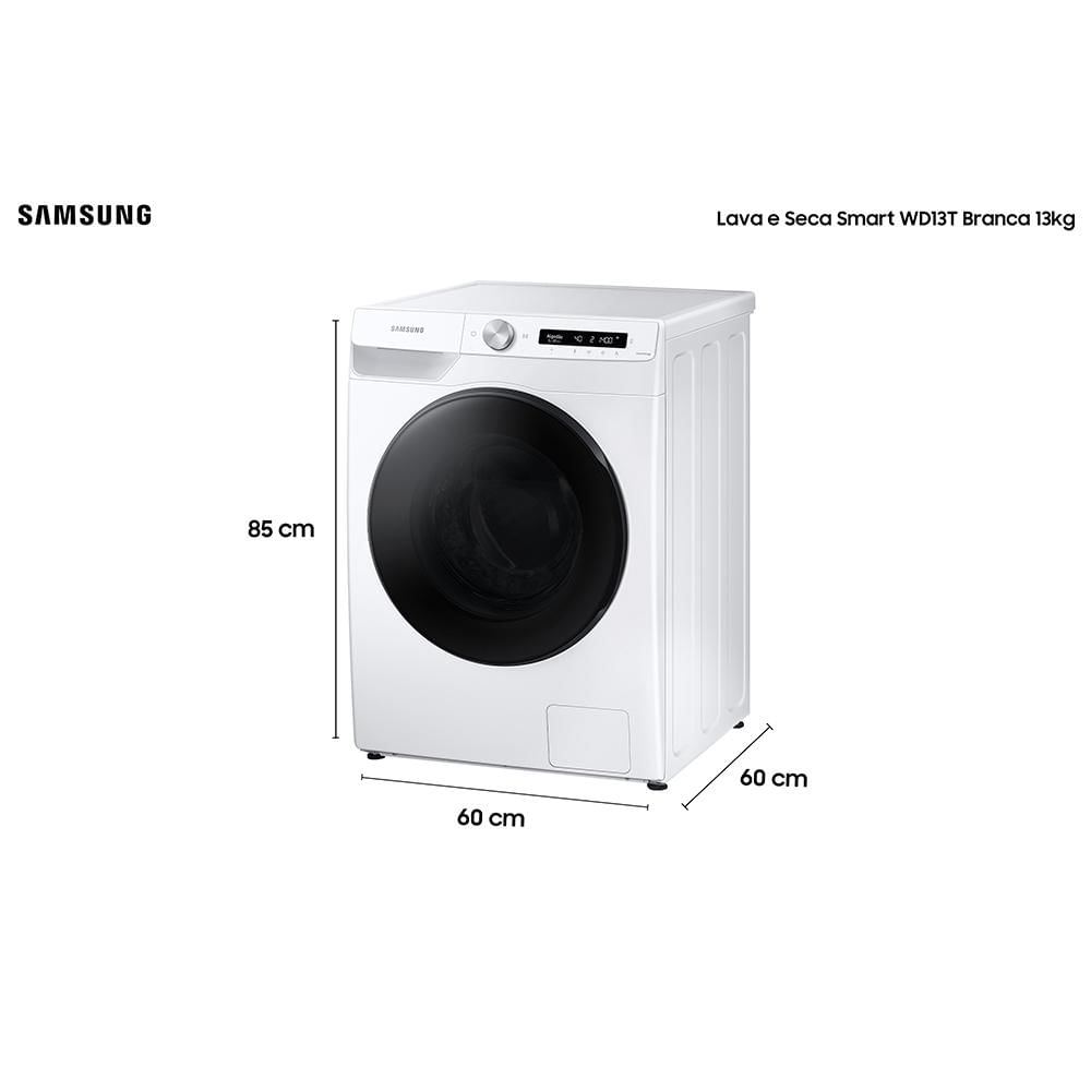 Lava e Seca 13 Kg Samsung Eco Bubble Branca com 25 Programas de Lavagem - WD13T504DBW