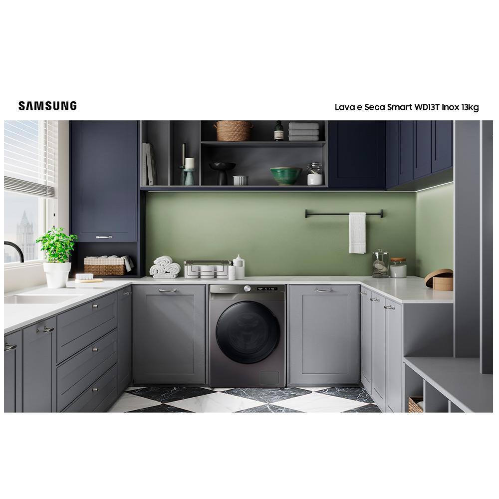Lava e Seca 13 Kg Samsung Eco Bubble Inox com 25 Programas de Lavagem -  WD13T504DBN
