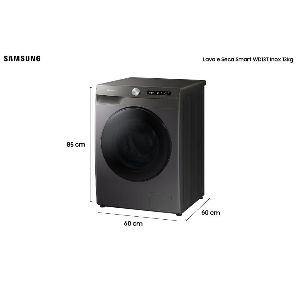 Lava e Seca 13 Kg Samsung Eco Bubble Inox com 25 Programas de Lavagem -  WD13T504DBN