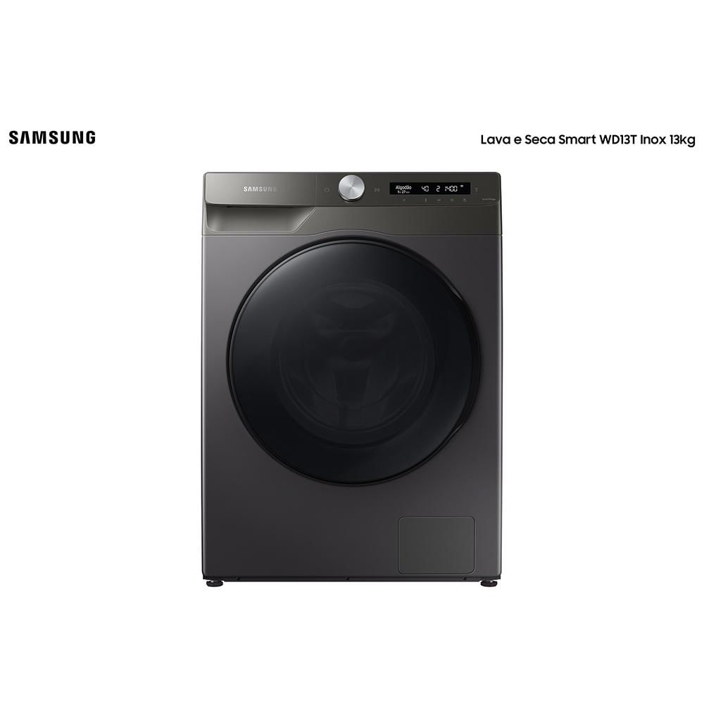 Lava e Seca 13 Kg Samsung Eco Bubble Inox com 25 Programas de Lavagem -  WD13T504DBN