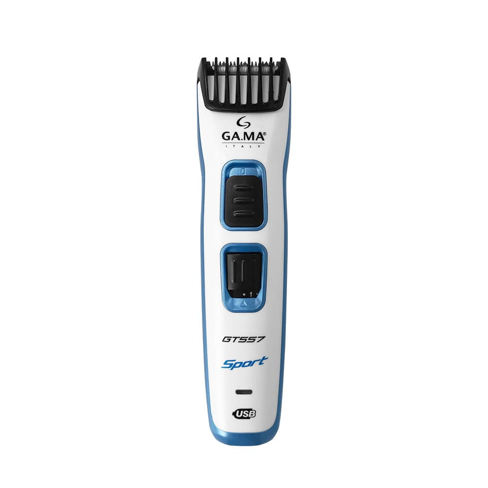 Máquina de Acabamento GA.MA Italy Sport GT557 Bivolt, à Prova D`Água e Carregamento USB – Branco e Azul