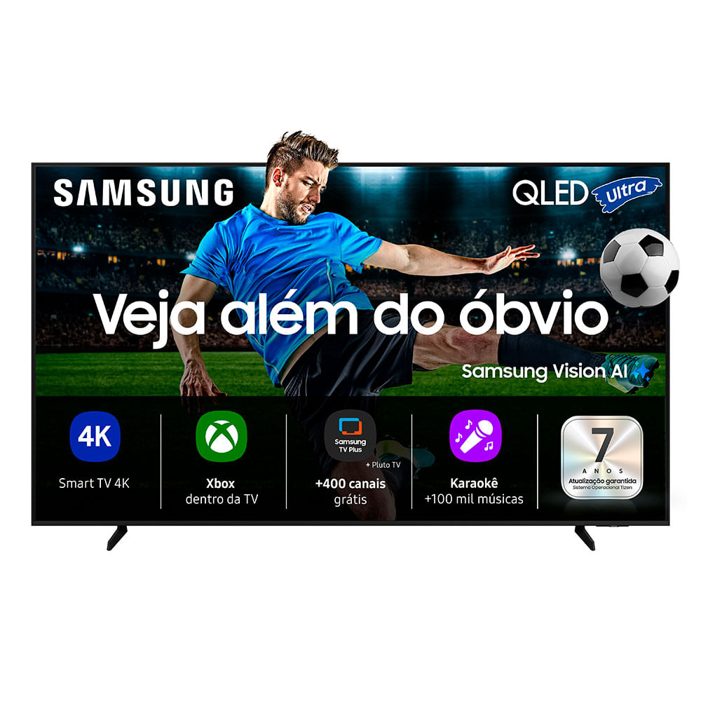 Smart TV Samsung Vision AI 55" Polegadas QLED Ultra 4K Q7F 2025, Processador com AI e Alexa Integrada