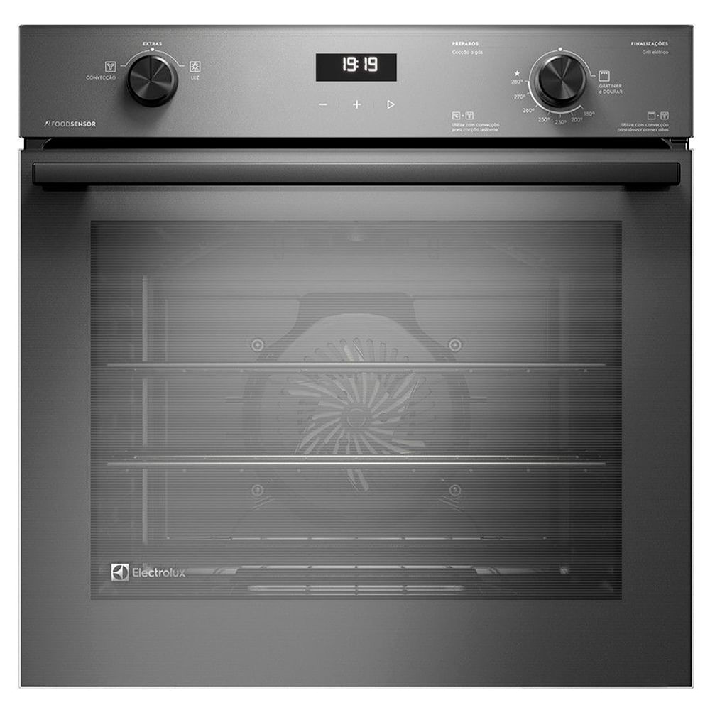 Forno a Gás de Embutir Electrolux Efficient com 80 Litros de Capacidade, Grill e Painel Full Touch Cinza - OE8GF