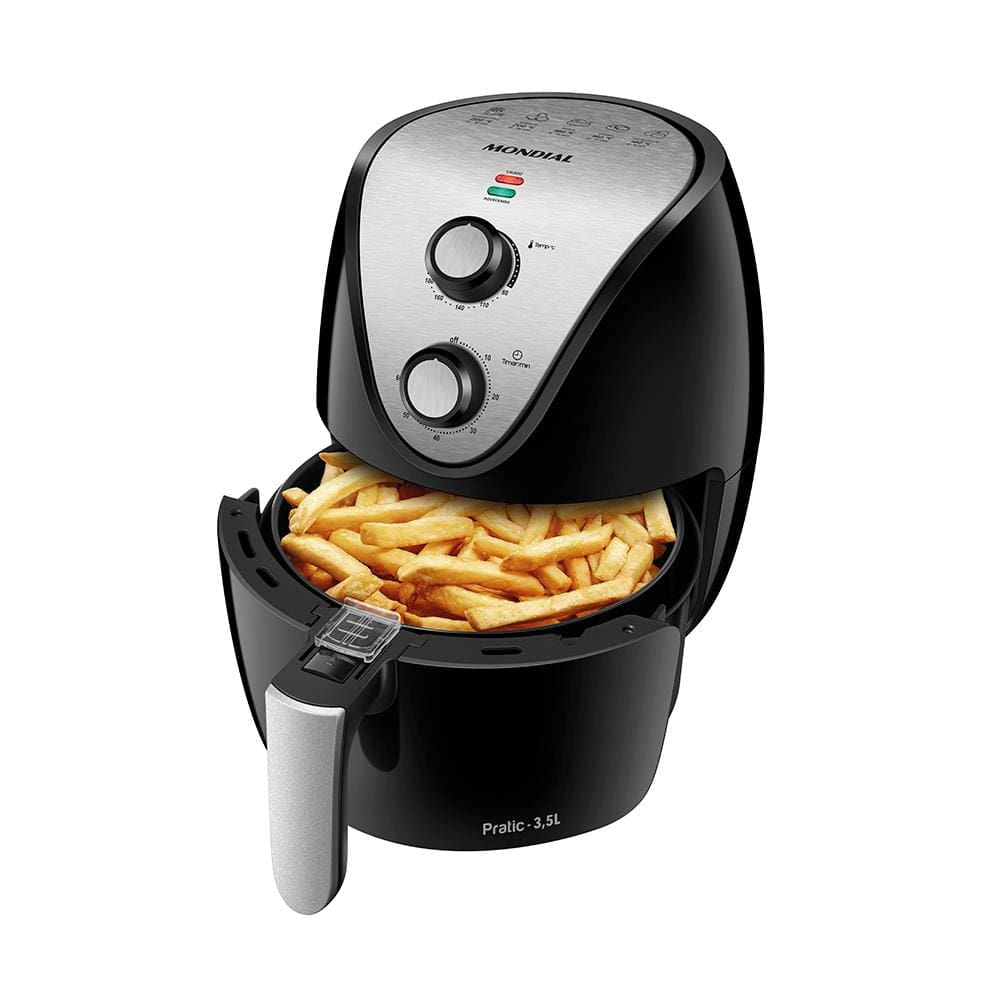 Fritadeira Elétrica Sem Óleo Air Fryer Mondial AF-30 Family Inox IV 3,5l Preta