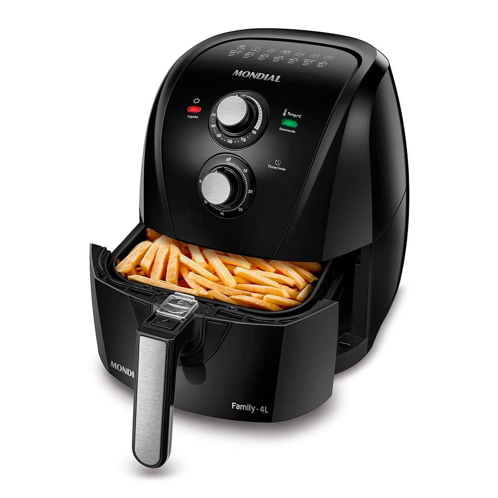 Fritadeira Elétrica Sem Óleo Air Fryer Mondial Family AFN40FB 4L Preta