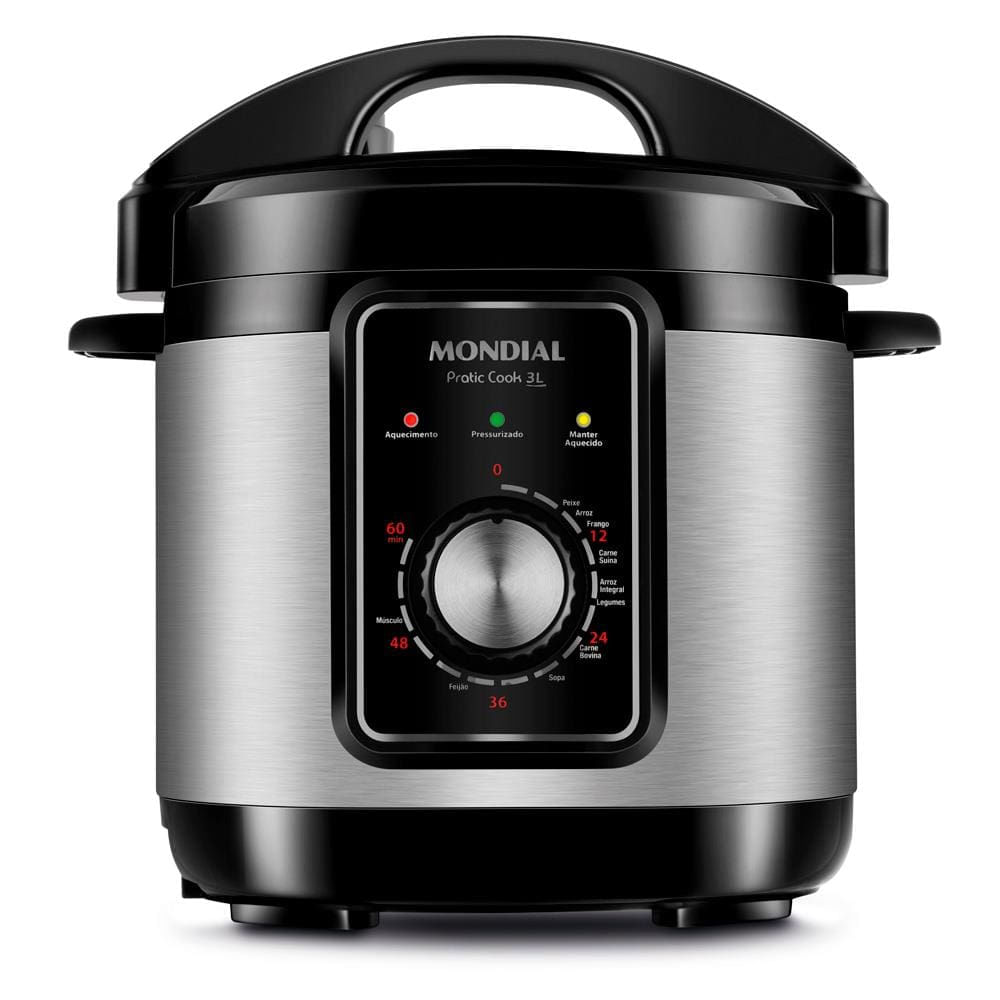 Panela Elétrica de Pressão Mondial PE-47 Pratic Cook 3L - Inox Preto / 220
