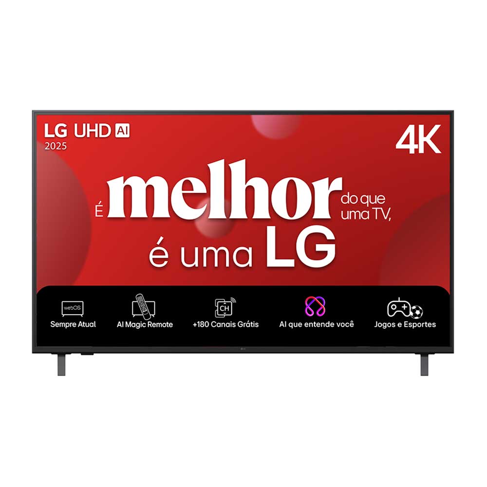 Smart TV LG 4K UHD AI 50" Polegadas, Processador a7 Gen8, webOS 25 - 50UA8550PSA