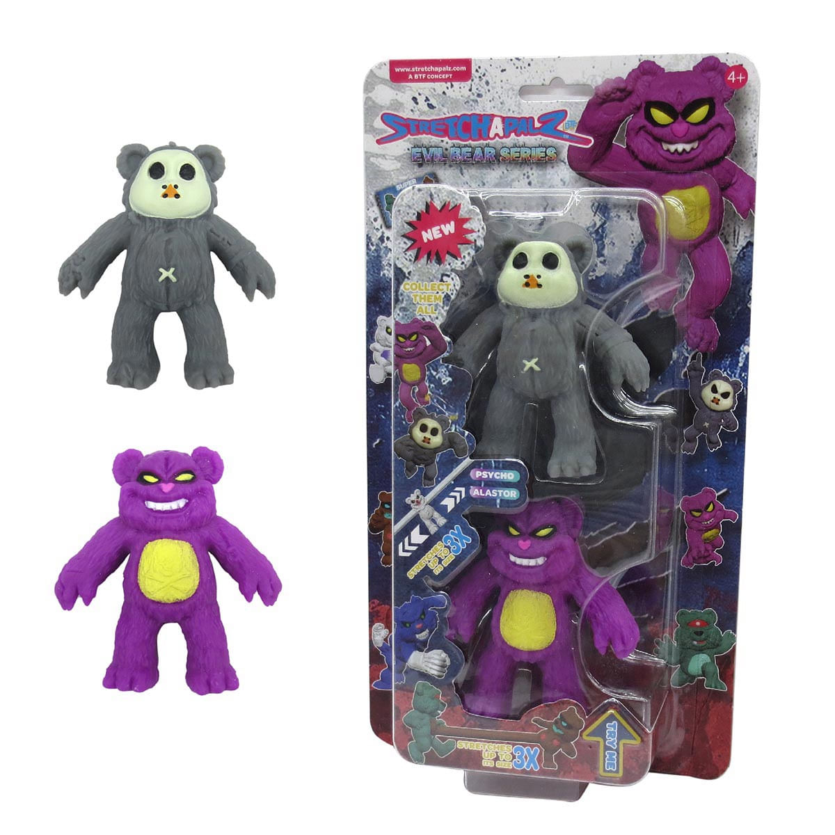 2 Mini Bonecos Elásticos Psycho E Alastor - Stretchapalz