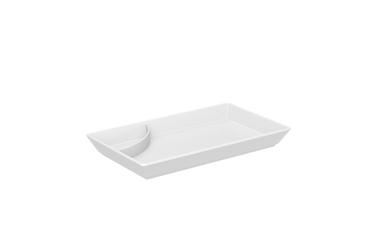 Prato para Sushi 19,3x11,2x21,5cm Branco Uno Coza 19,3 x 11,2 x 21,5 cm Branco