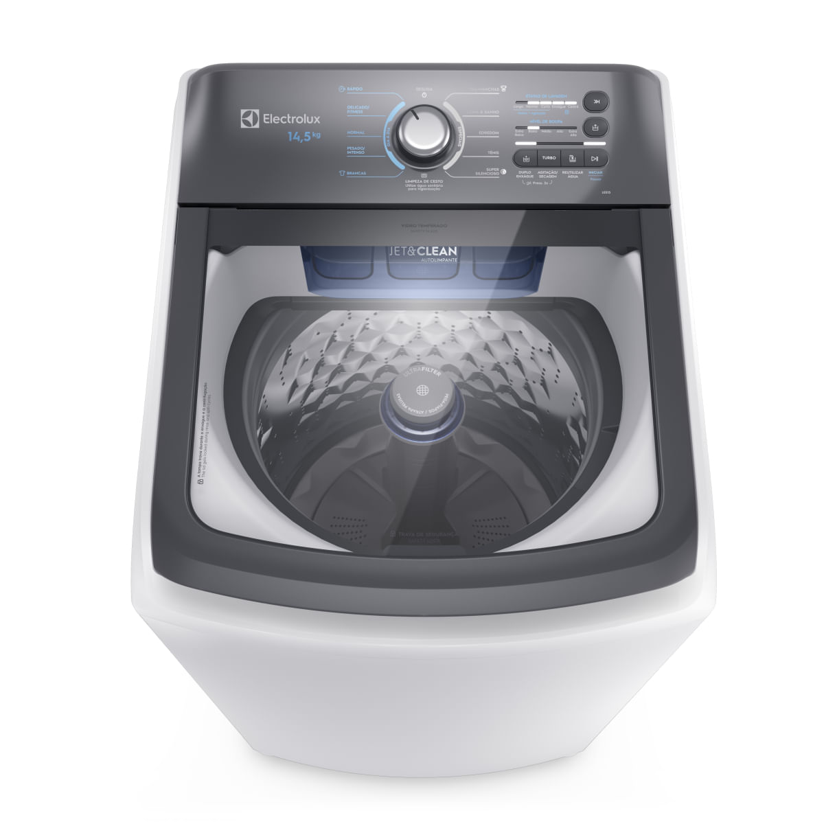 Máquina de Lavar Electrolux 14,5kg Branca Efficient Cesto Inox Jet&Clean 127v LEE15