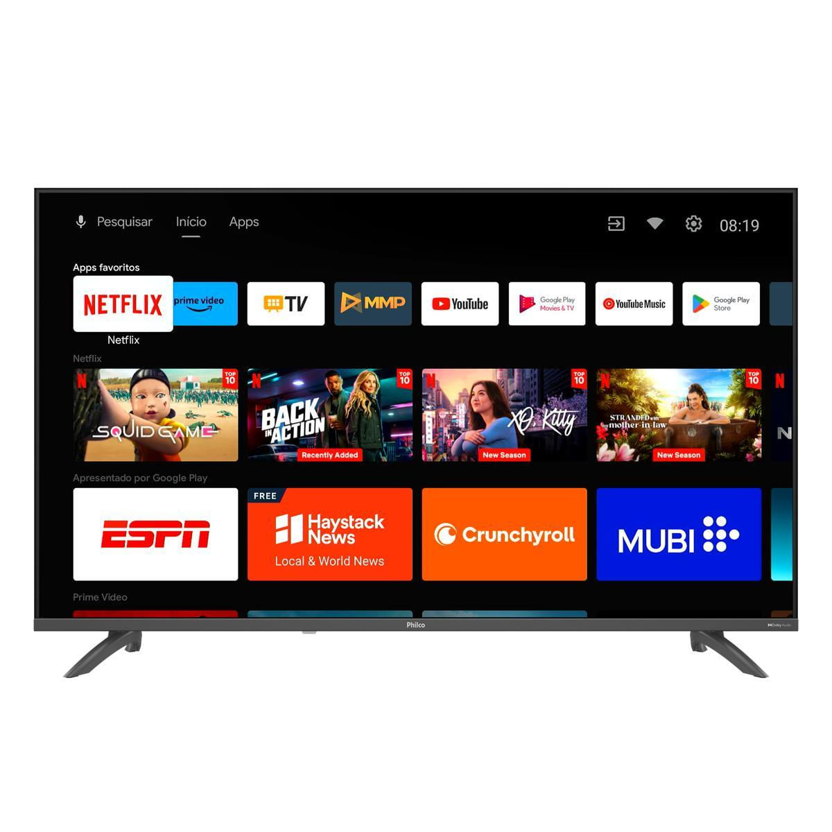Smart TV 43" Philco Full HD Android TV Borda Infinita P43EAA
