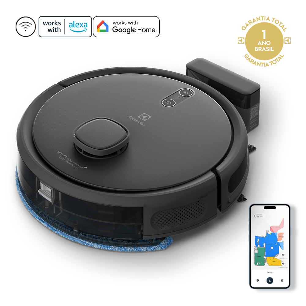 Aspirador Robô Electrolux 4 em 1 Wi-Fi Experience com 0,47 Litros - ERB60