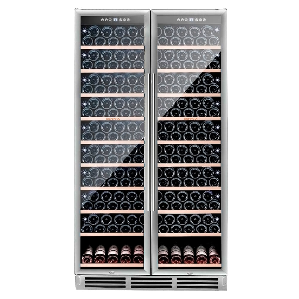 Adega de Vinhos Benmax Side by Side para 218 Garrafas com Até 18°C Silver - BAC218