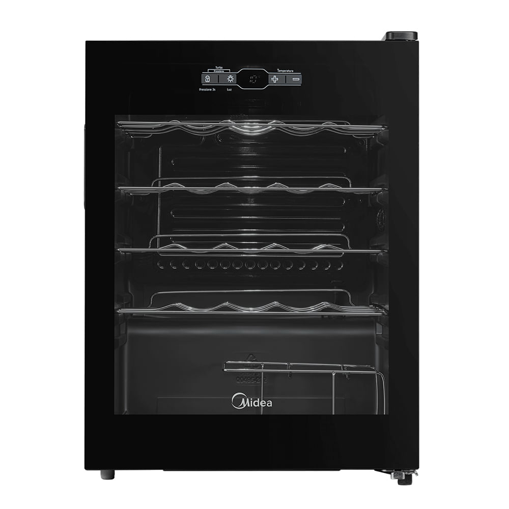 Adega de Vinhos Midea Inverter para 24 Garrafas com até 18°C - MDRW110FGGGL3