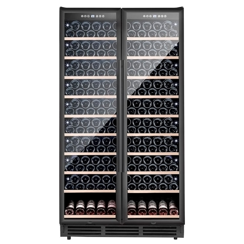 Adega de Vinhos Benmax Side by Side para 218 Garrafas com Até 18°C Black - BAC218