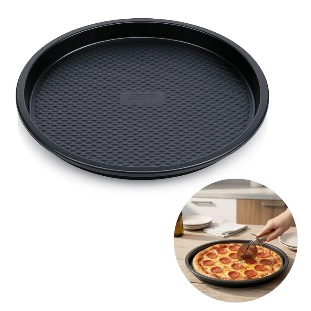 Forma Pizza Antiaderente Pizzaiolo Massa Aço Carbono 35cm