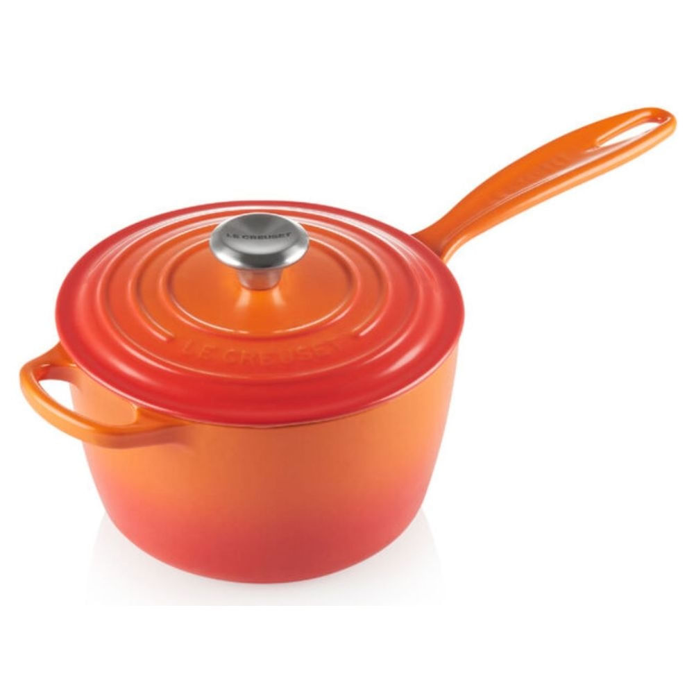 PANELA MOLHEIRA LE CREUSET SIGNATURE 18CM EM FERRO FUNDIDO LARANJA 21181180902430