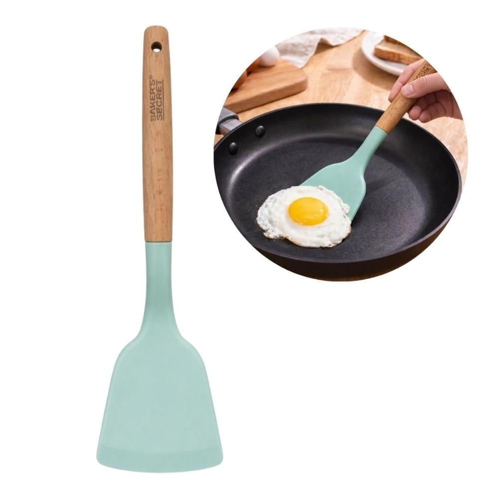 Espátula Turner Cozinha 32cm Madeira e Silicone Multiuso
