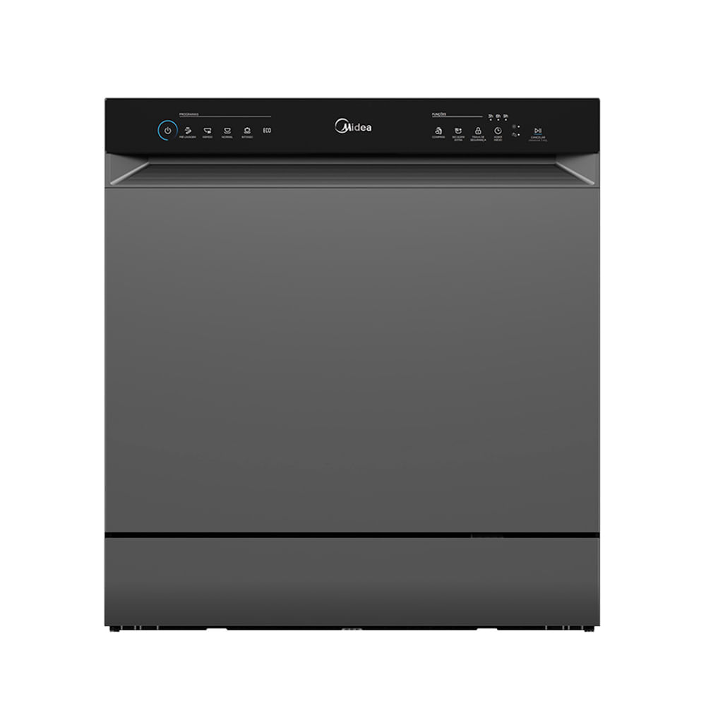 Lava louças Midea Touch Plus Cinza com 08 Serviços e 05 Programas de Lavagem - MDWTF08S