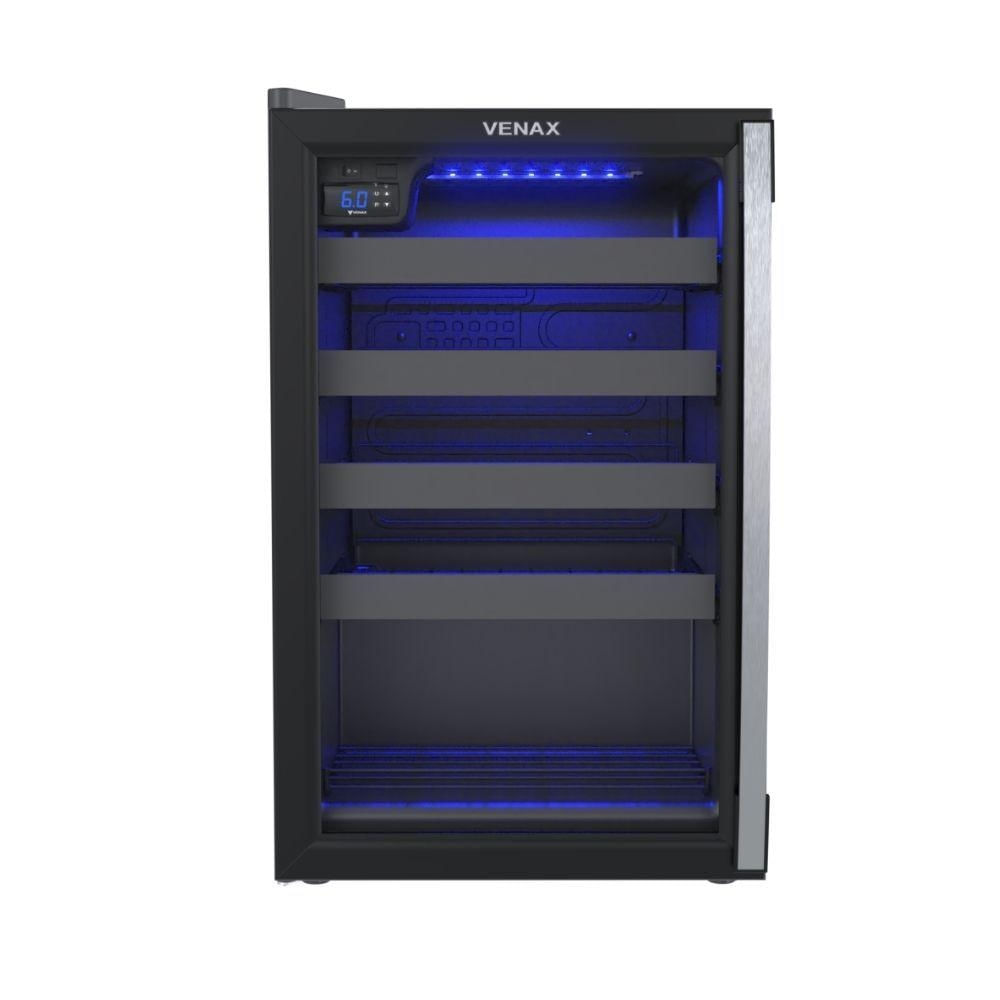 Adega Climatizada Venax Piubella 100 24 Garrafas Porta Invertida Preto 220V
