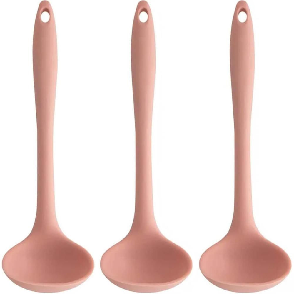 Kit 3 Conchas de Cozinha 27cm Silicone Rosa para Servir Sopa Feijão Molhos Ou