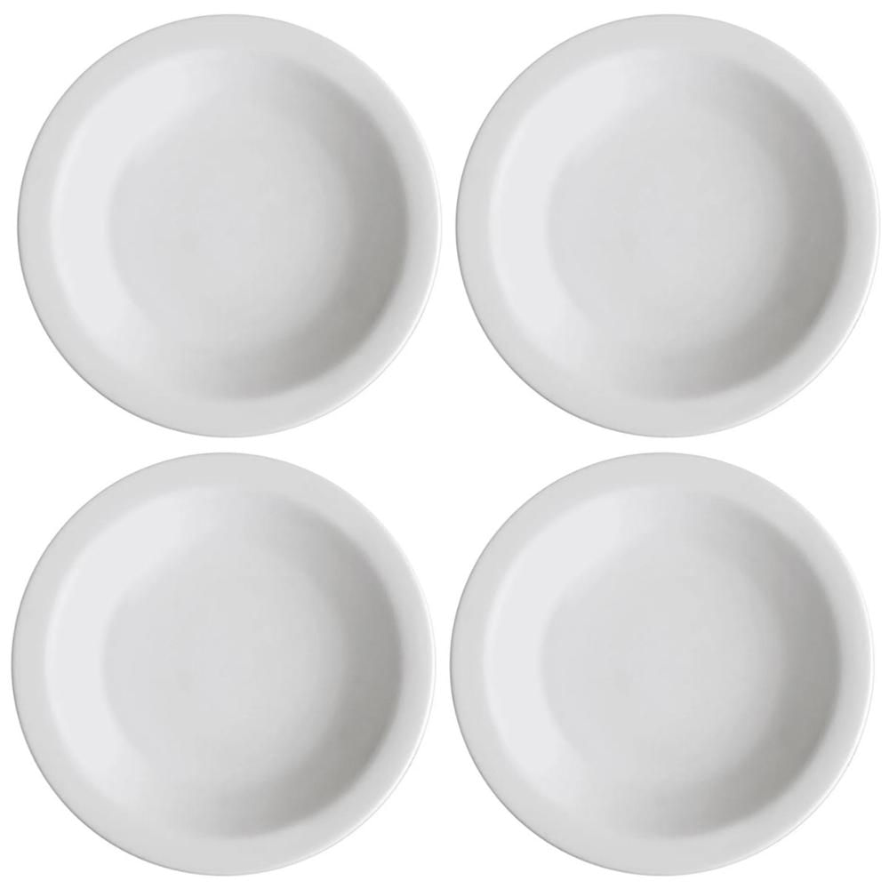 Jogo 4 Pratos Fundos de Porcelana 21,5cm Classe Única Iguaçu Germer Branco