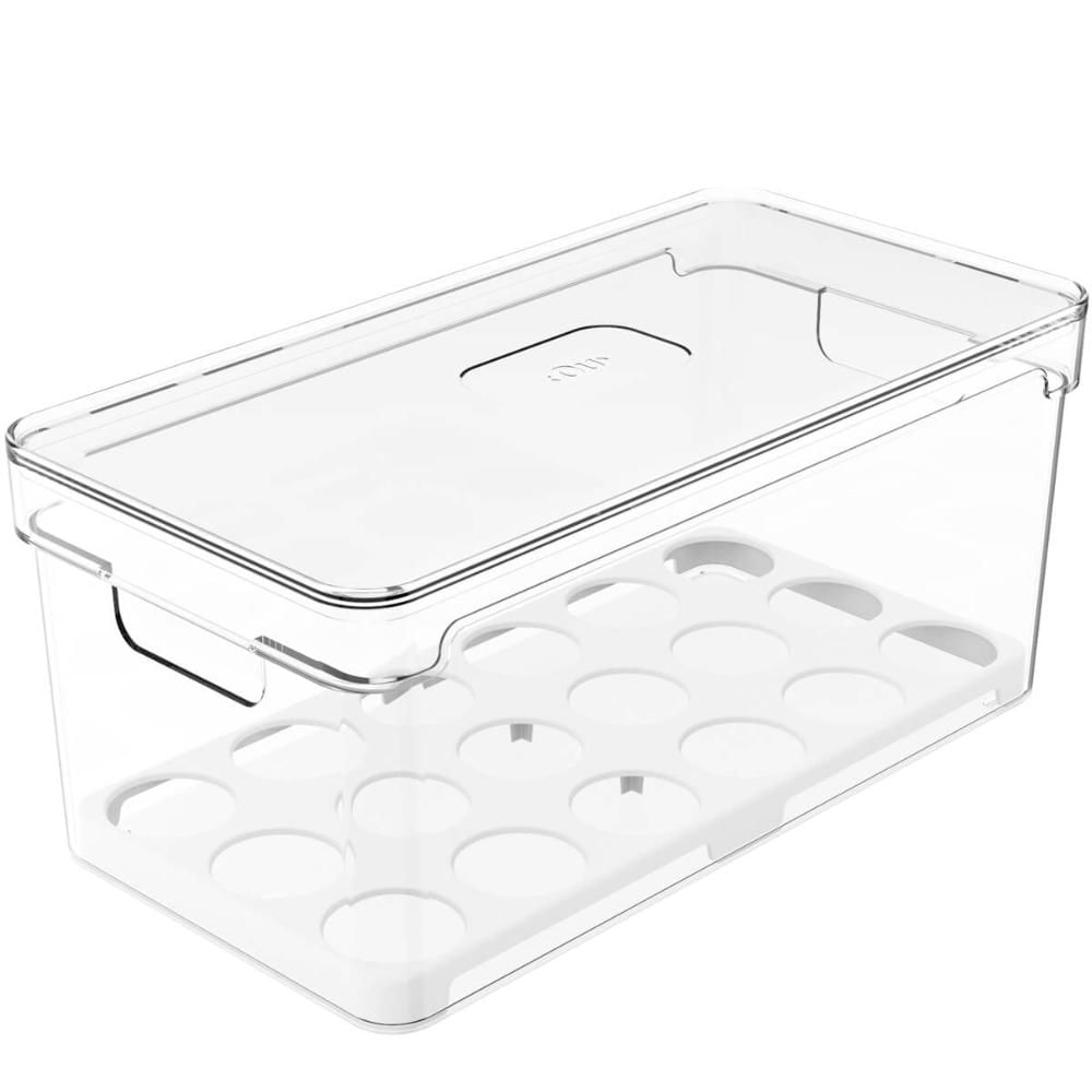 Organizador De Ovos Clear Fresh 36 UN Porta Ovos Com Tampa E Alças Laterais Geladeira Cozinha OU
