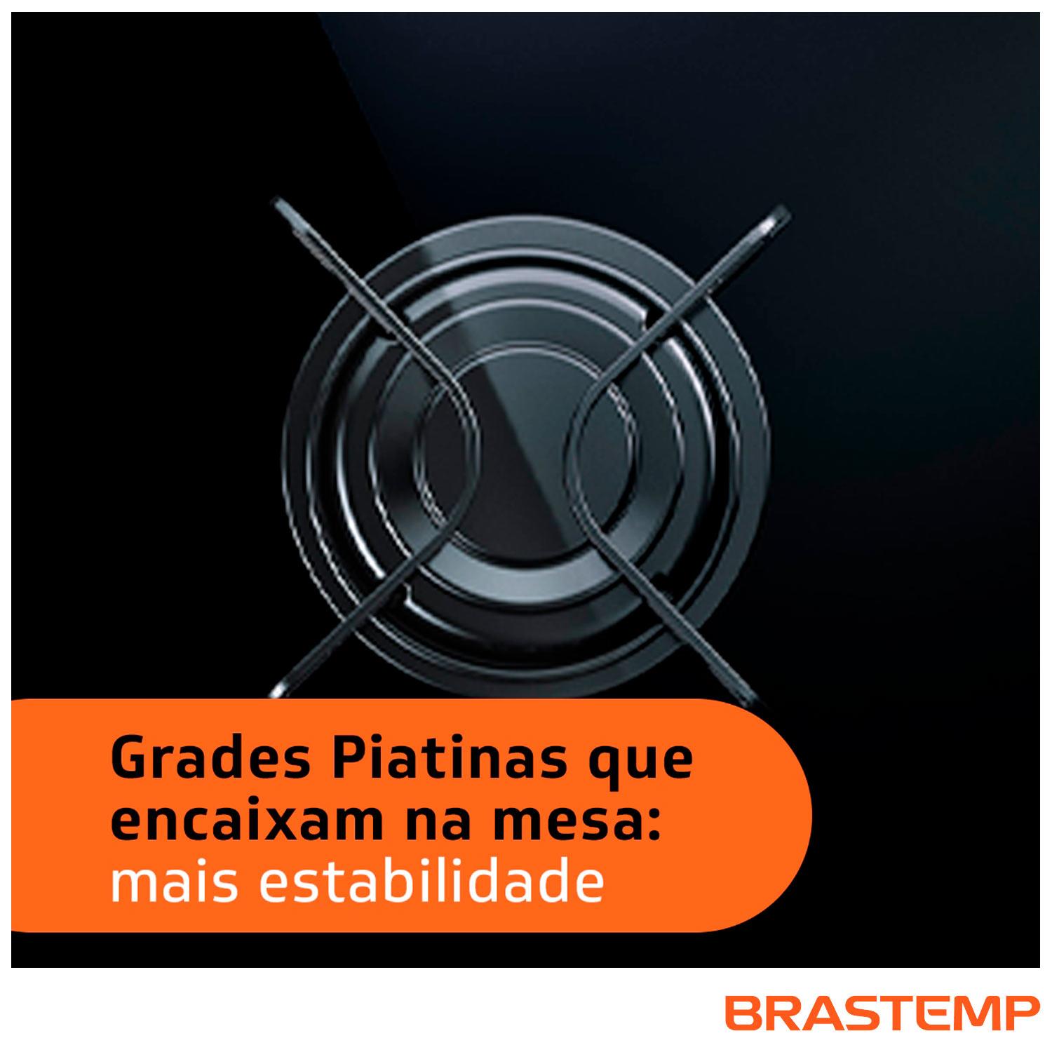 Cooktop Brastemp 5 Bocas com Vidro Temperado Preto e Acendimento Super Automático Encaixe Perfeito Na Mesa BDD75AE