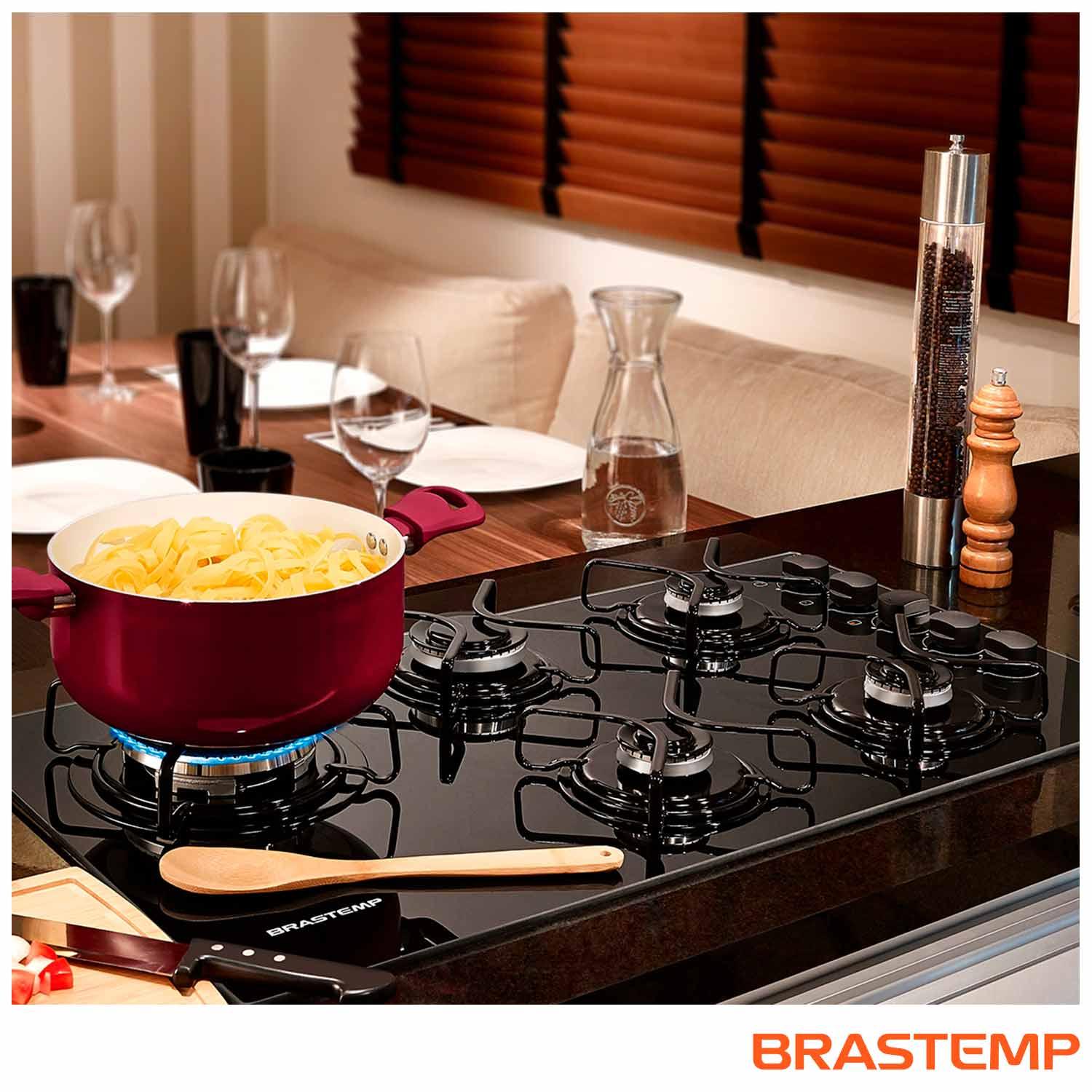 Cooktop Brastemp 5 Bocas com Quadrichama e Acendimento Super Automático Design Inteligente BDD85AE