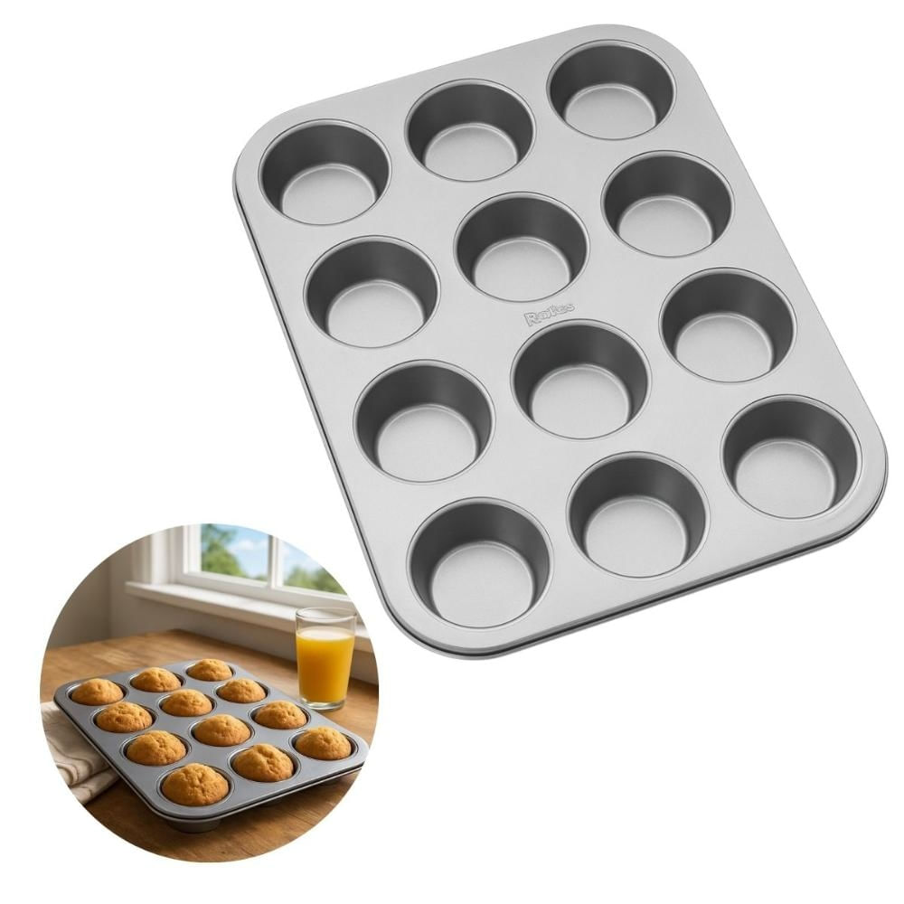 Forma Cupcake Muffin Mini Bolinhos 12 Cavidades Antiaderente
