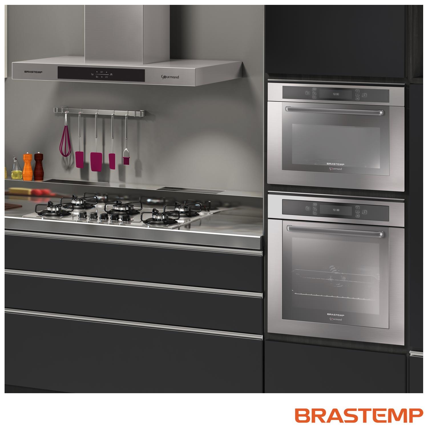 Micro-ondas de Embutir Brastemp com 40 Litros de Capacidade e Grill Inox - BMO40AR