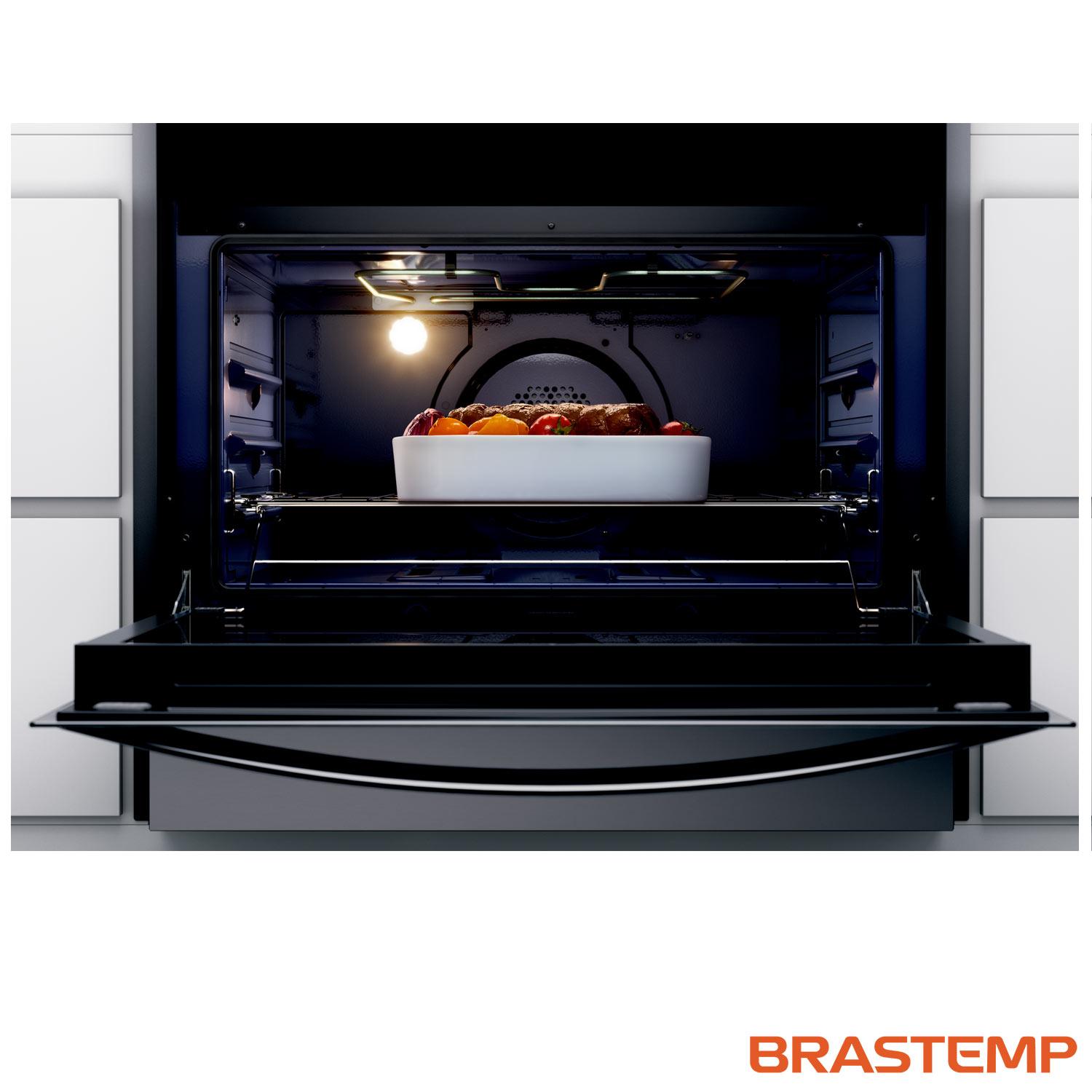 Fogão Brastemp 5 Bocas de Embutir Forno Elétrico com Conveccção e Meat Control Inox BYS5CCR