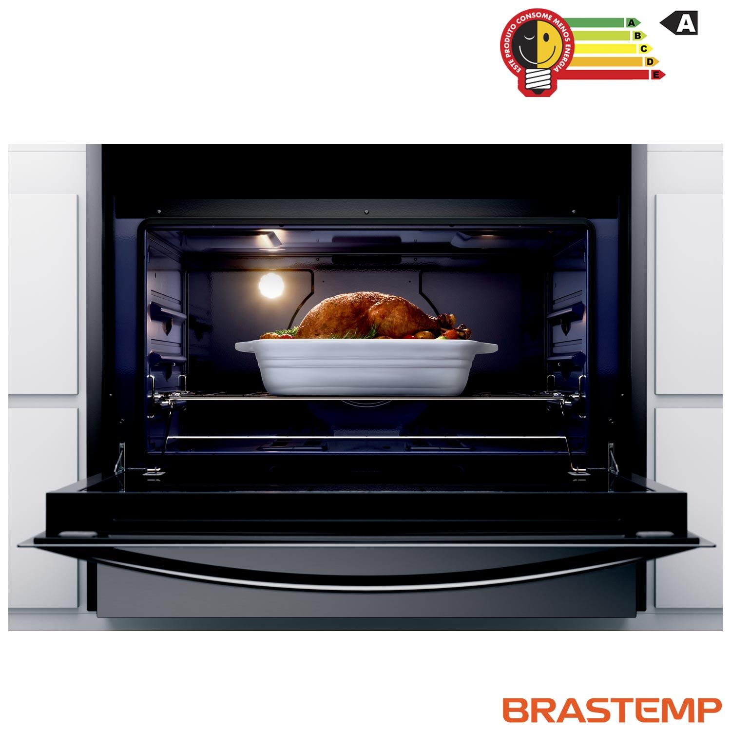 Fogão Brastemp 5 Bocas de Embutir Inox com Turbo Chama e Touch Timer BYS5PCR