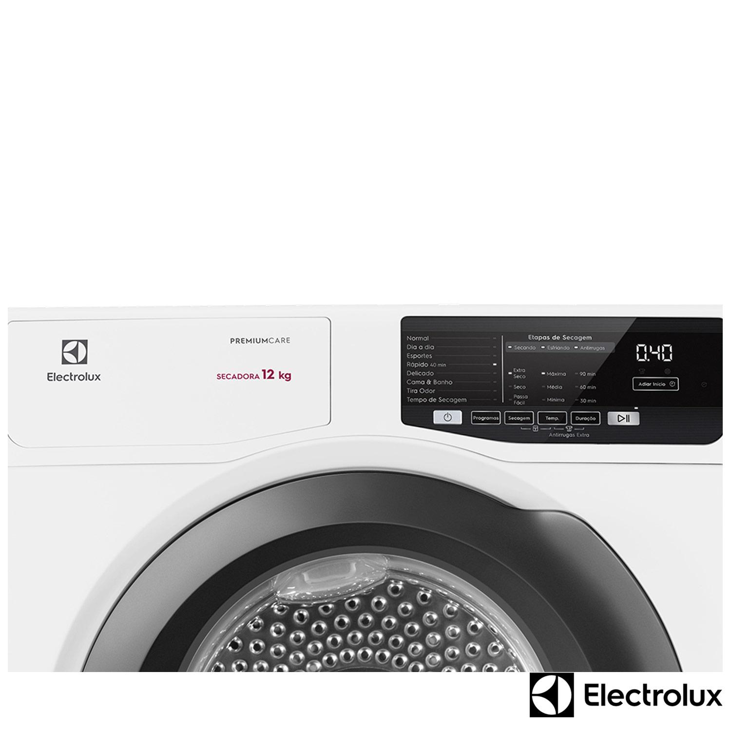 Secadora de Roupas Elétrica Electrolux com 08 Ciclos de Secagem, 12 kg, Branca, Premium Care - SFP12