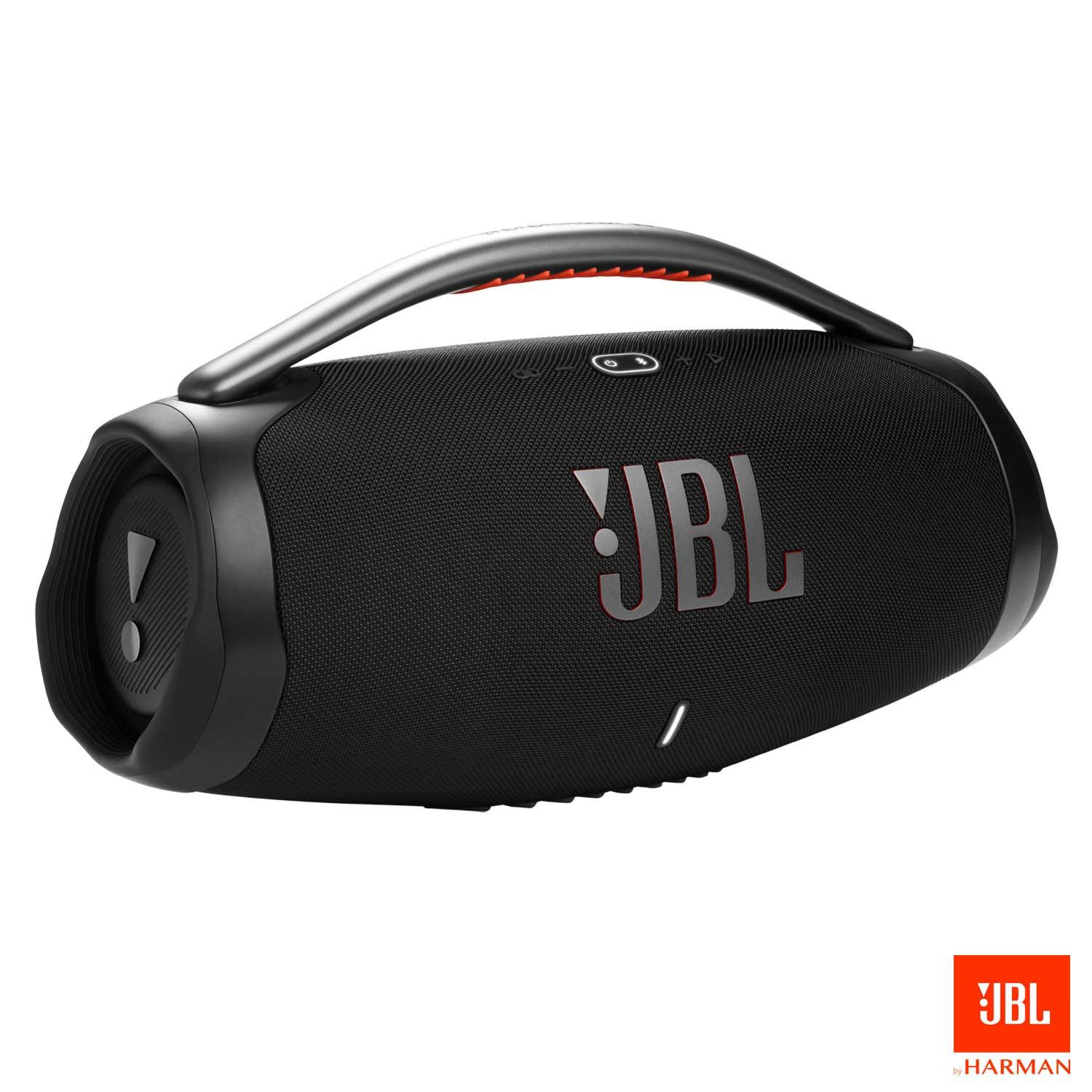 Caixa De Som Bluetooth JBL Boombox 3 Preta Até 24h de Reprodução IP67 À Prova d´água 130W