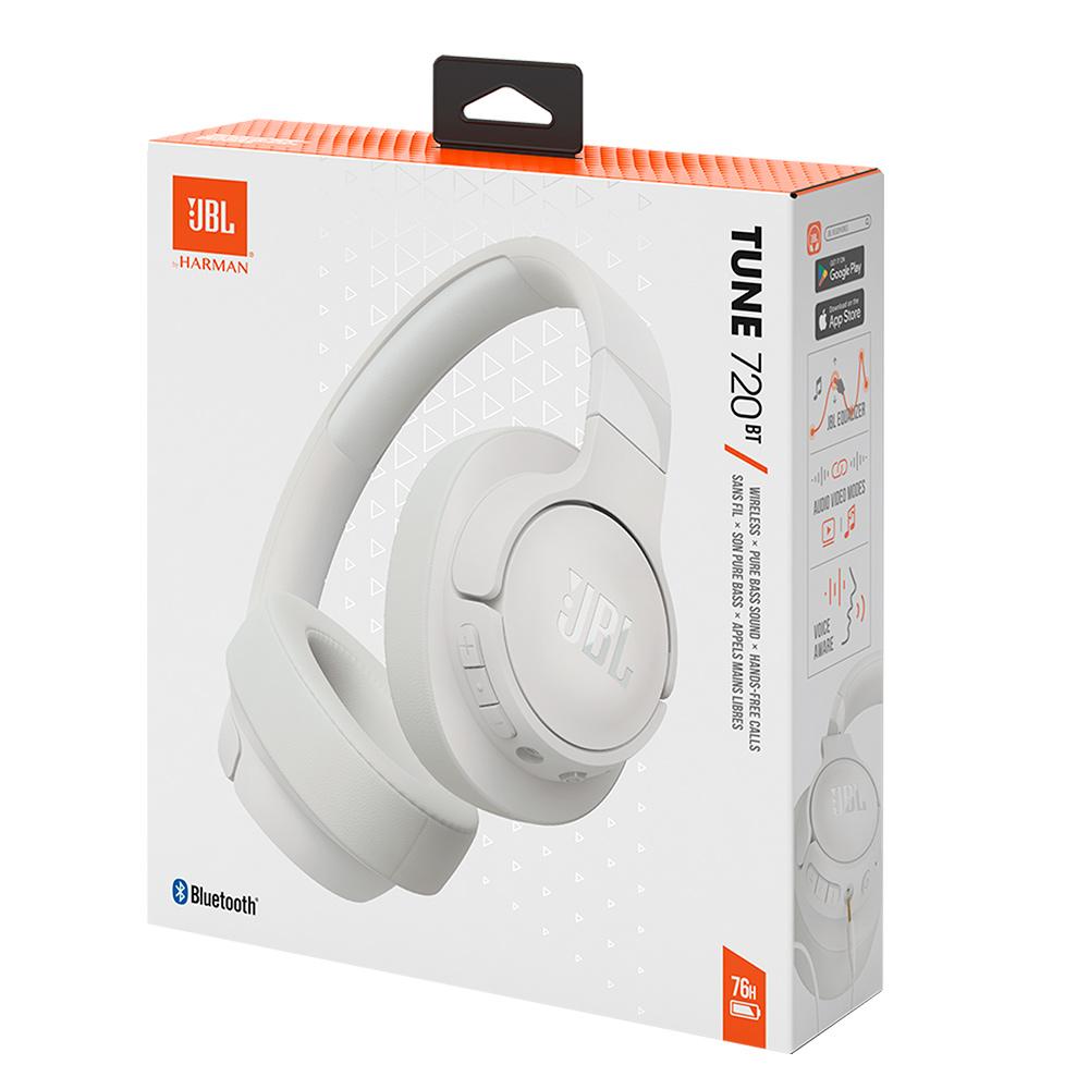Fone de Ouvido JBL Tune 720BT Bluetooth 5.3 Headphone Conexões Multipontos Até 76 Horas de Bateria - Branco