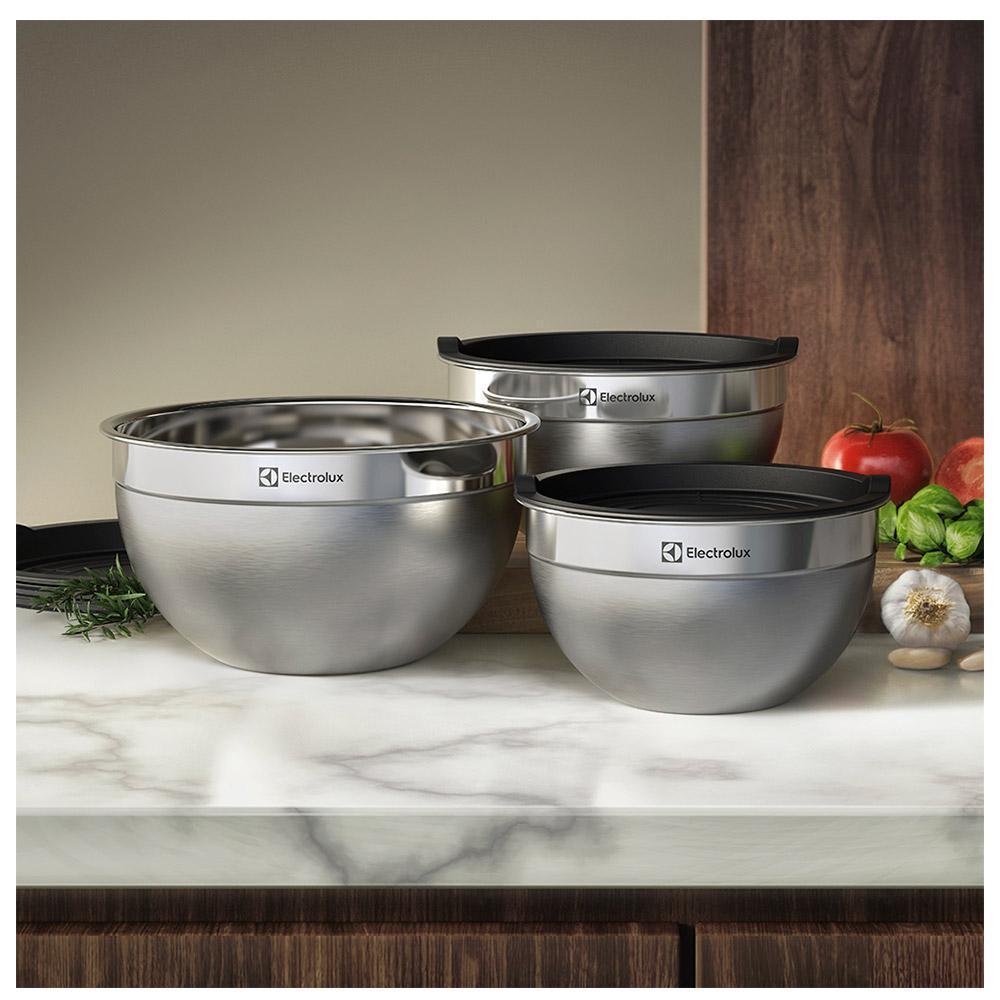 Conjunto de Bowls Tigelas de Inox com Tampa Plástica - Electrolux