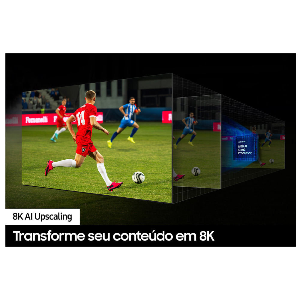 Smart TV Samsung AI Big Neo QLED 8K 75" Polegadas 75QN800D 2024, Processador com AI e Alexa Built-in